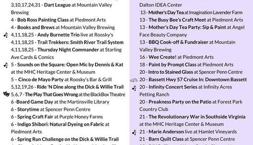 Lots of fun happening in Martinsville & Henry County this month!
