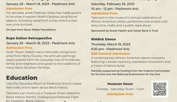 Don't miss these upcoming events & exhibits at Piedmont Arts!