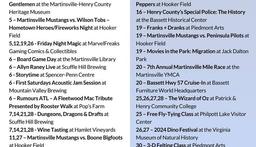 Lot's happening in Martinsville & Henry County this month!