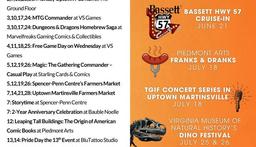 Check out this month's calendar of events happening in Martinsville and Henry County, Virginia!